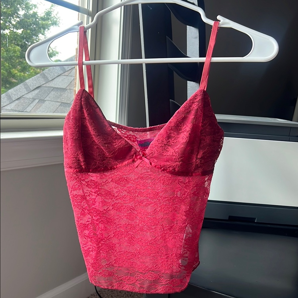 Red Lace Camisole Top